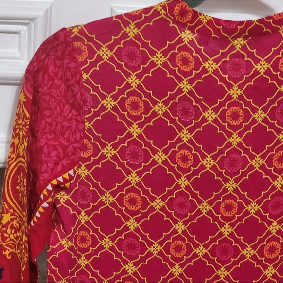 Anarkali Kurta - Pink Printed Indian Dress Ethnic Wear -‎ Kurta Women size XS - Picture 13 of 14